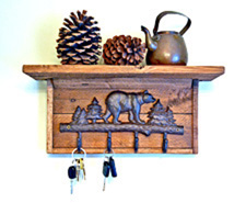 bear key rack with shelf