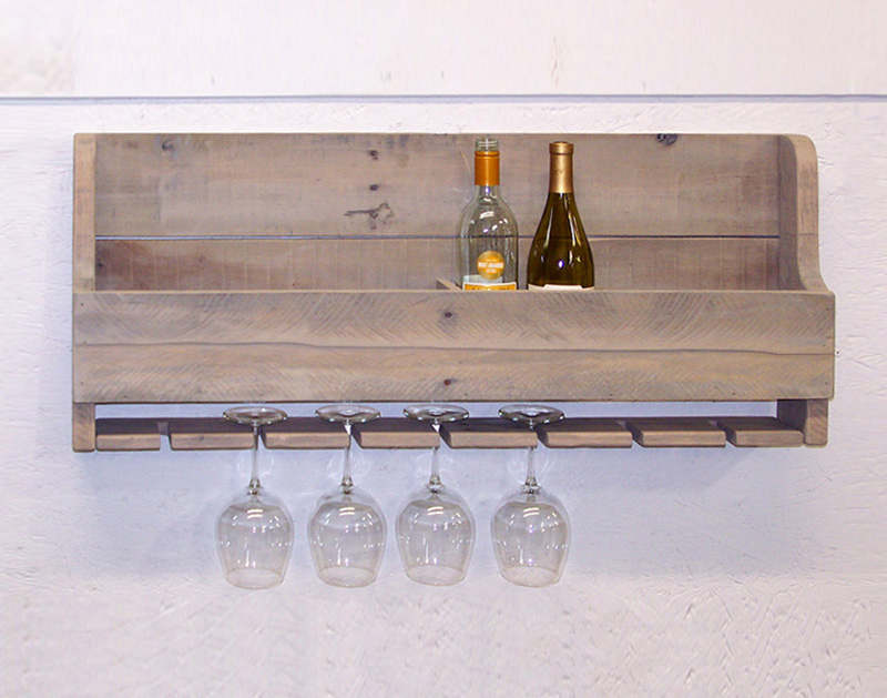 wine rack long driftwood