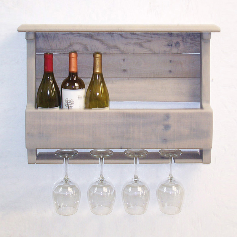 driftwood finish wall mount wine rack